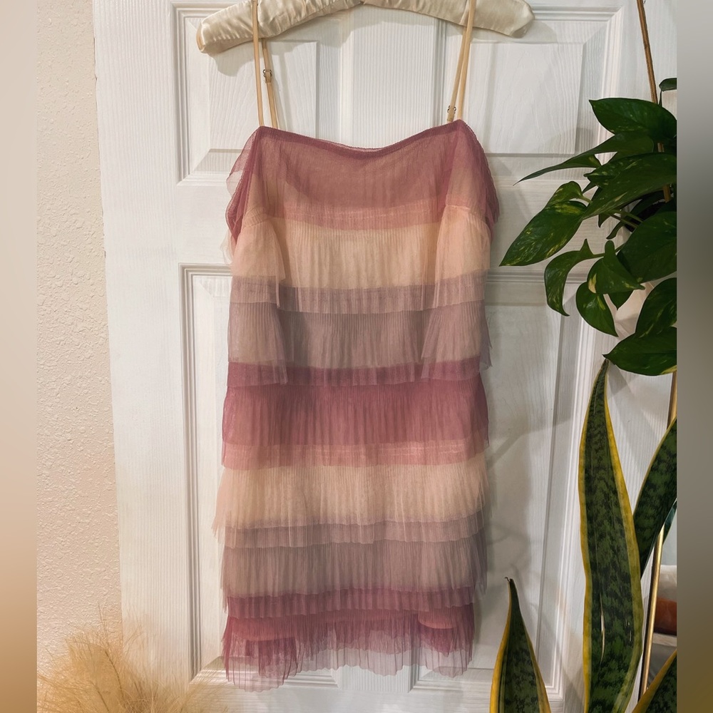 WOMEN’S PINK RUFFLED DRESS SIZE S